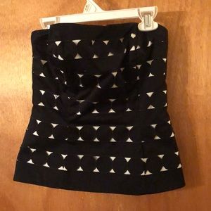 Black and White Bustier Top